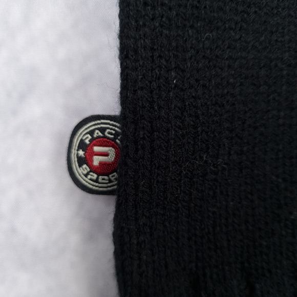 Vintage Y2K Paco Sweater Mens XL Black Blue Argyle Big Logo Mock Neck Pullover - Picture 8 of 16